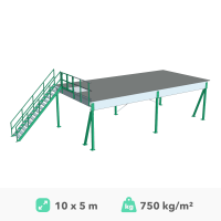 Antresolės platforma 10x5 m, 750 kg/m²