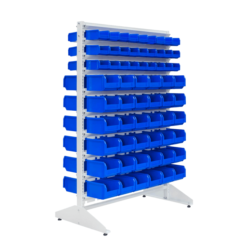 Dėžučių stovas, dvipusis, su 126 dėžutėmis, 1500 mm