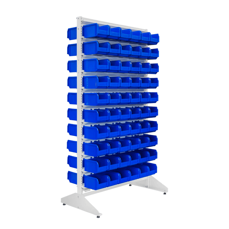 Dėžučių stovas, dvipusis, su 120 dėžutėmis, 1800 mm